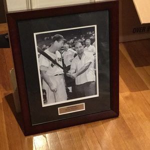 Framed photograph of Ted Williams & Rocky Marciano